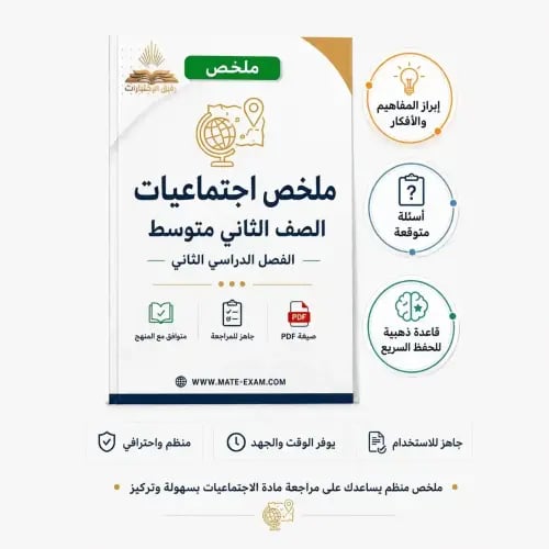 ملخص اجتماعيات ثاني متوسط ف 2 1447 ه
