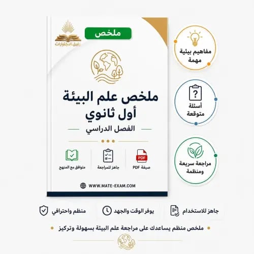 ملخص علم البيئة اول ثانوي ف 2 1447 ه