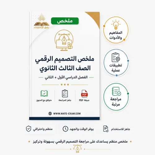 ملخص التصميم الرقمي ثالث ثانوي مسارات الفصل الأول...