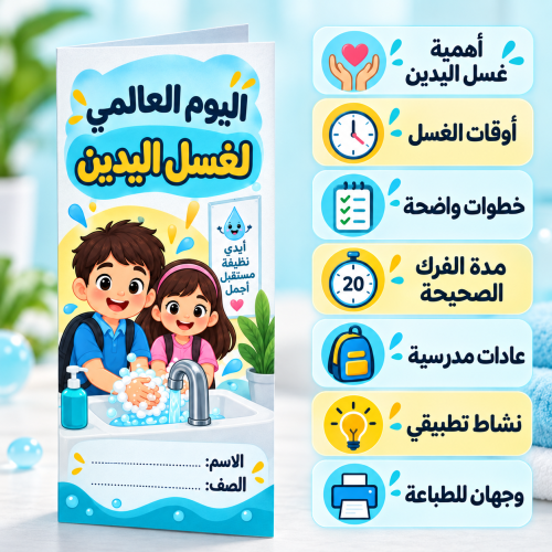 مطوية اليوم العالمي لغسل اليدين