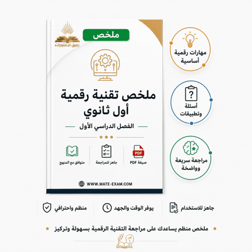 ملخص تقنية رقمية اول ثانوي ف 1 1447 ه