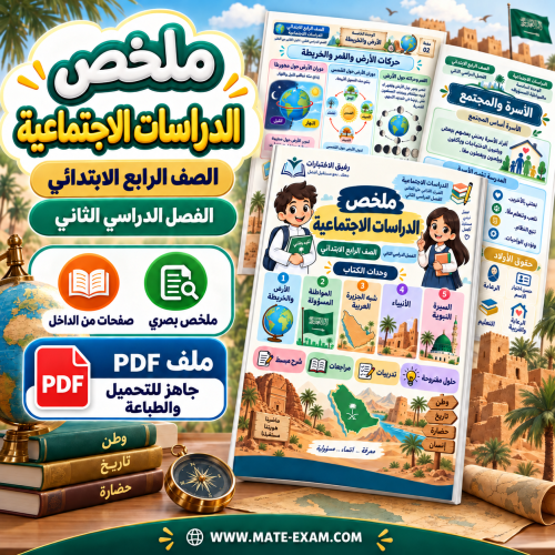 ملخص الدراسات الاجتماعية رابع ابتدائي الفصل الثاني...