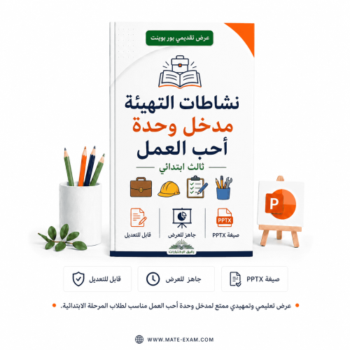 نشاطات التهيئة – مدخل وحدة أحب العمل – ثالث ابتدائ...