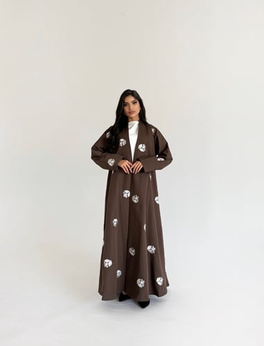 عباية كتان تطريز خاص