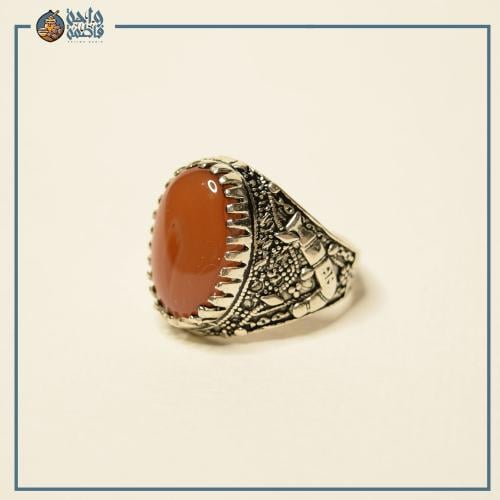 عقيق يماني أحمر فاتح - مقاس 19 ملم