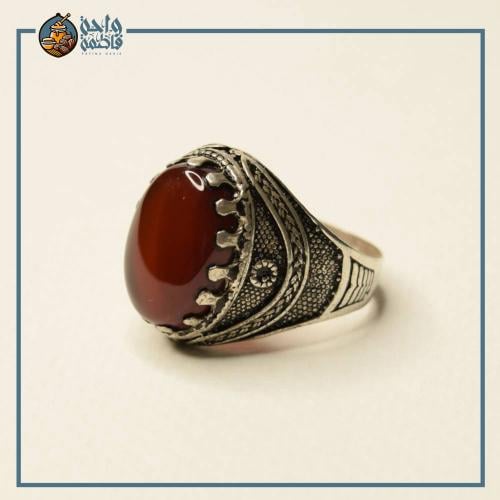 عقيق يماني أحمر كبدي - مقاس 21 ملم