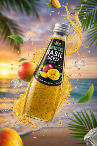 مشروب بذور الريحان بنكهة المانجو تعبئة 24 Basil Se...