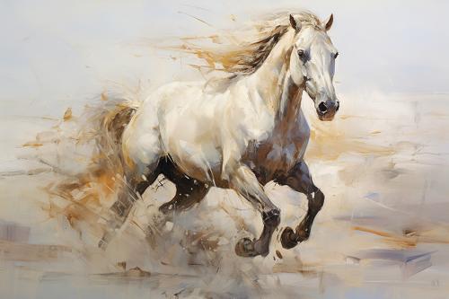 لوحة جدارية حصان أبيض مميز