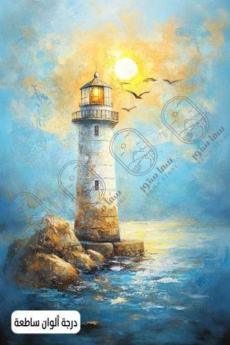 A classic lighthouse art panel