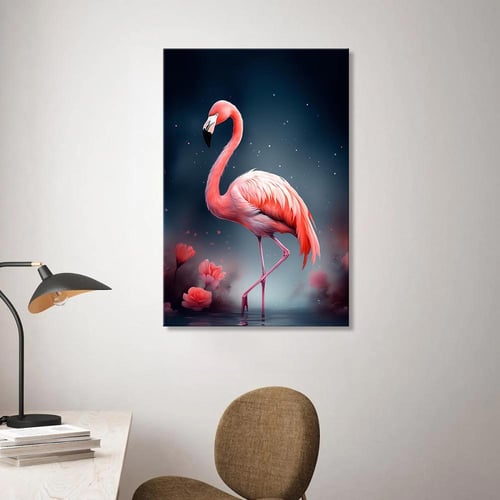 لوحة جدارية فلامنجو ملون للصالات