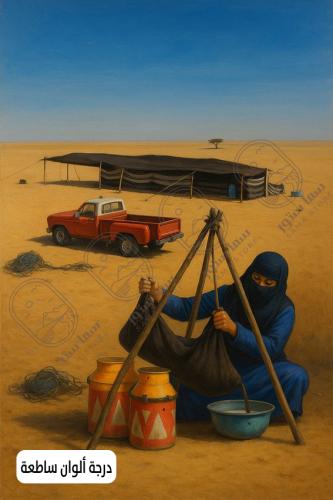 A painting of a Bedouin life in the desert
