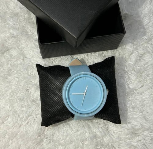 ساعة جلد نسائي / سماوي