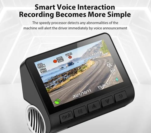"كاميرا سيارة Wi-Fi 4K بزاوية واسعة 170° مع GPS ور...