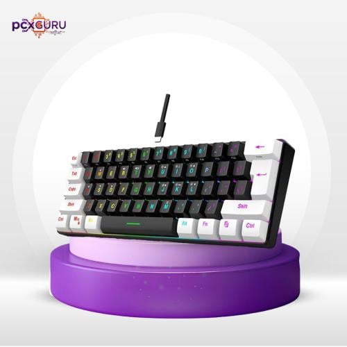 كيبورد ميني قابل للتخصيص 61 مفتاح اسود وابيض