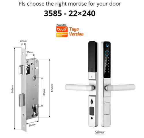 قفل باب ذكي Tuya مع كاميرا وبصمة مقاوم للماء