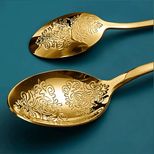 طقم أدوات مائدة ذهبي ستانلس ستيل 304