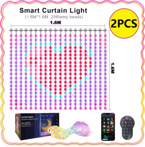 أضواء ستار ذكية LED RGB – 2 قطعة