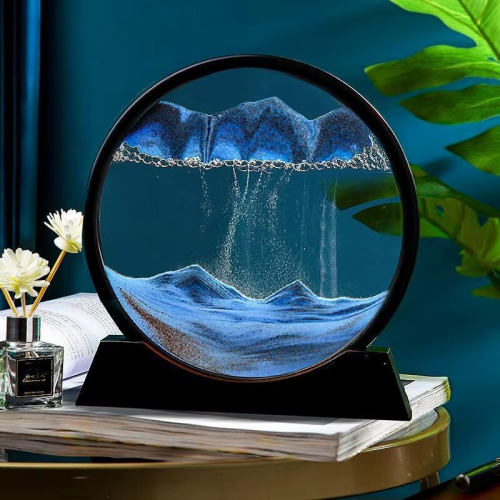 لوحة فنية ثلاثية الأبعاد ديناميكية بتدفق الرمال ال...