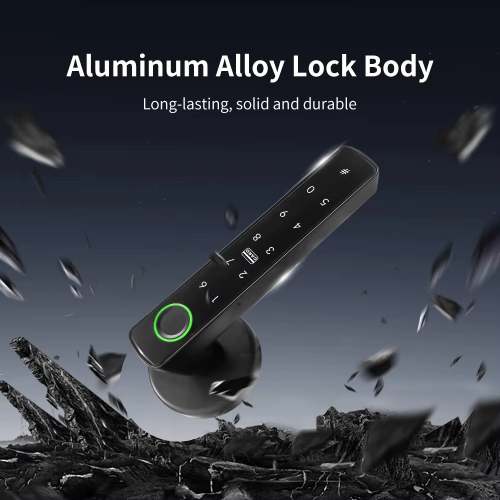 قفل باب ذكي Tuya 5 في 1 ببصمة وكلمة مرور