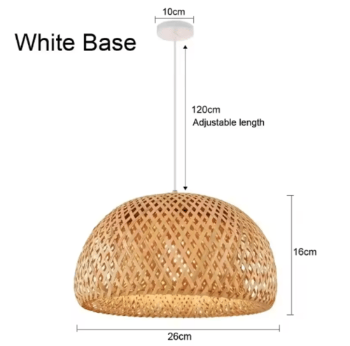 مصباح سقف من الخيزران بتصميم مضفر يدوي