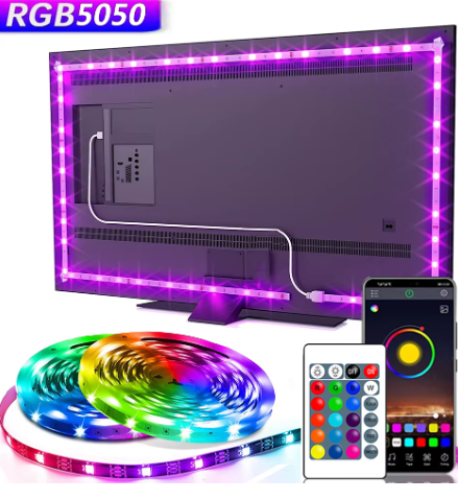 USB 5 فولت أضواء LED للتلفزيون مع APP التحكم شريط مرن الشريط RGB5050 30 المصابيح/م التلفزيون LED الخلفية غرفة نوم إضاءة ديكوريّة
