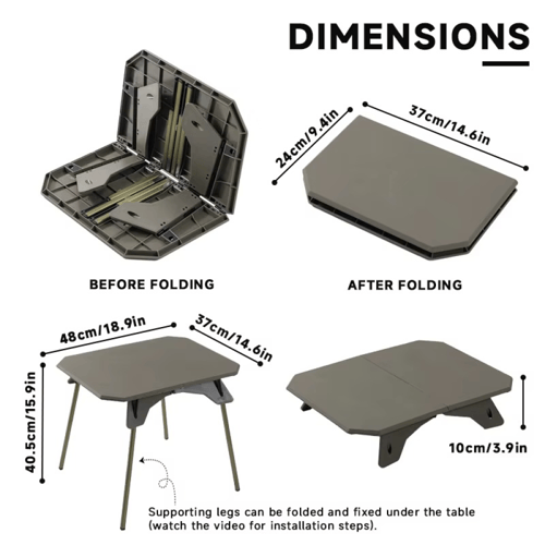 طاولة تخييم قابلة للطي وخفيفة الوزن متعددة الاستخد...