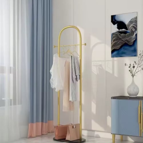 قطعة شماعة ملابس معدنية قائمة بذاتها مع قاعدة رخام...