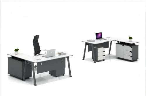 مكتب خشب 180سم ابيض رصاصى 18-600-TO