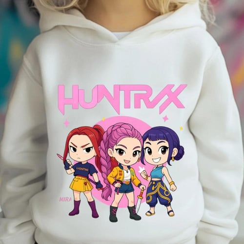 بلوزة أطفال كورية كرتونية بقبعة