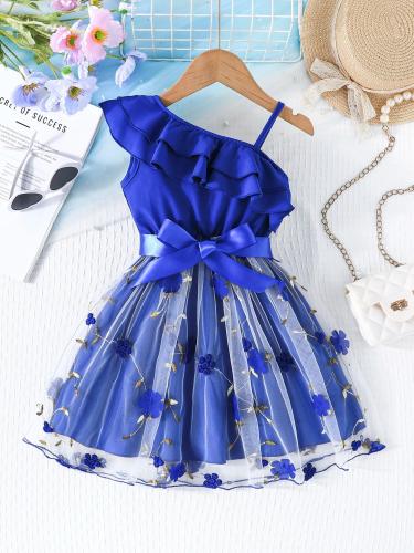 فستان بناتي مطرز بلا أكمام لعيد الميلاد