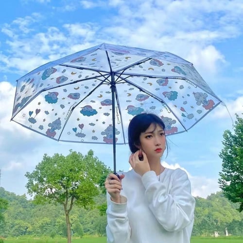 مظلة كرتونية شفافة