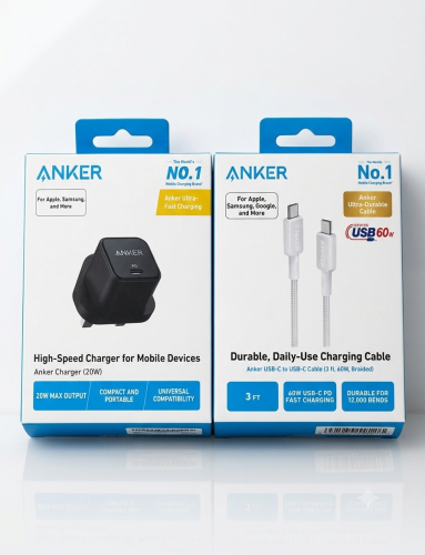 انكر فيش جداري + كابل USB-C إلى USB-C 322 - كابل ش...