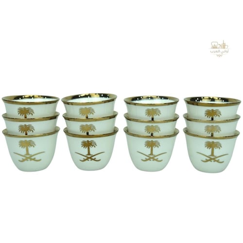 فنجان سيفين و نخلة بورسلان ذهبي