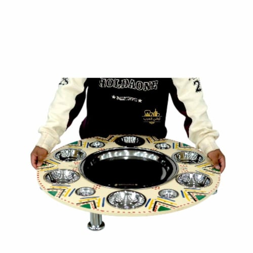 صينية تقديم عشاء بإطار تراثي بيج