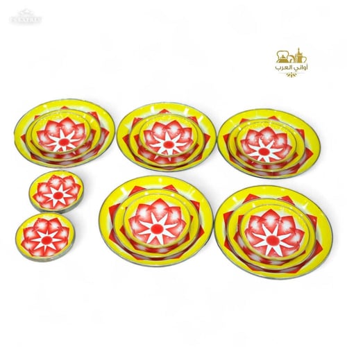 طقم سفرة طعام رمضانية نقشة الغضار الأحمر