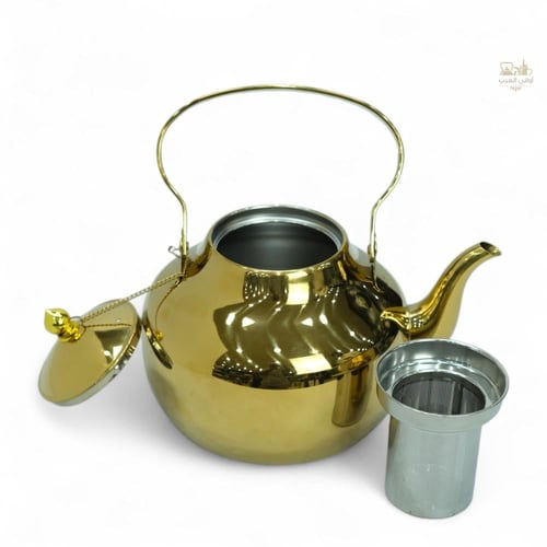 إبريق شاي ستانلس استيل ذهبي