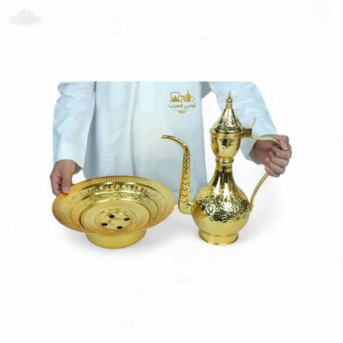 طقم ابريق غسيل يدين ذهبي