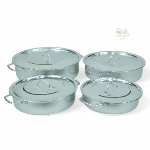 طقم صواني بغطاء معدن دائري