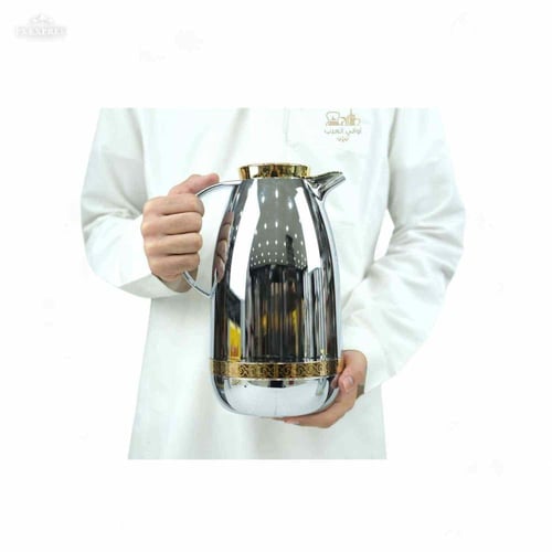 طقم ترمس تيواني فضي ذهبي