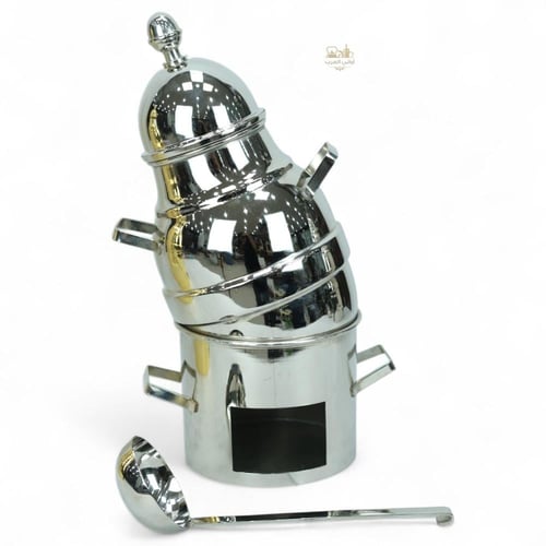 جرة الفول استيل مع القاعدة فضي