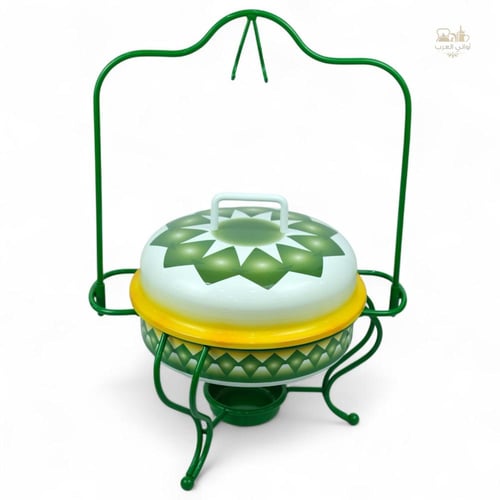 سخان بوفية الغضار الأخضر التراثي بغطاء علاقي