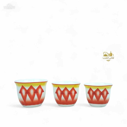 فنجان قهوة نقشة غضار الأحمر