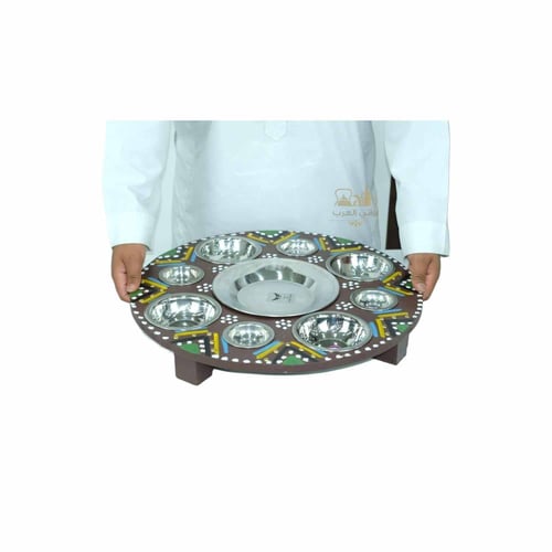 صينية تقديم فطور بإطار تراثي بني