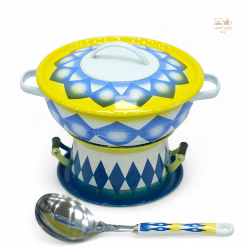 طقم سخان بوفية غضار أزرق