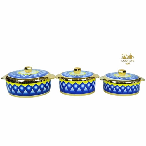 طقم حافظات نقشة الغضار الأزرق