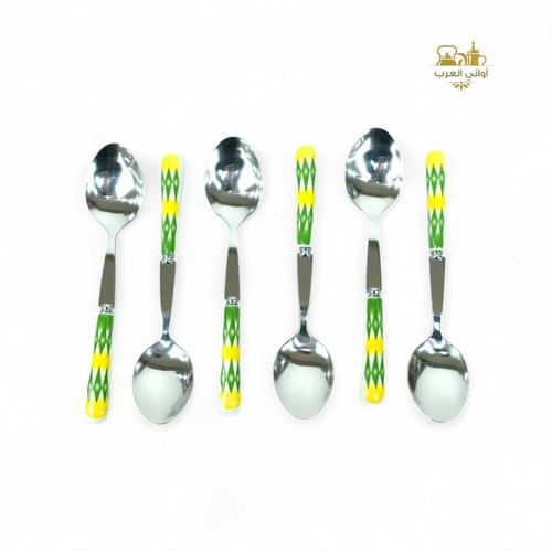 ملاعق نقشة غضار الأخضر