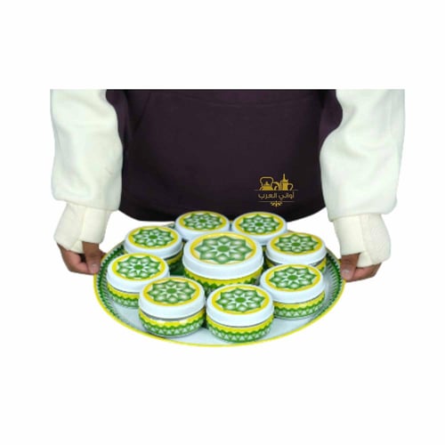 طقم مكسرات نقشة الغضار الأخضر