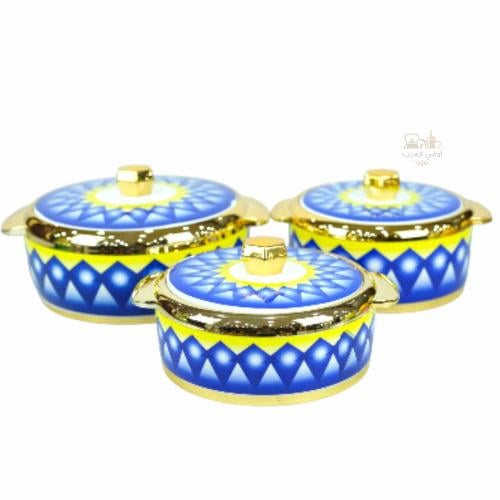 طقم حافظات نقشة الغضار الأزرق