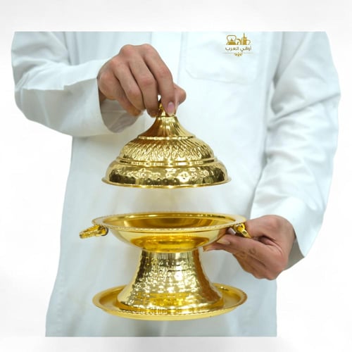 تمرية استيل مطرز حب الرمان ذهبي