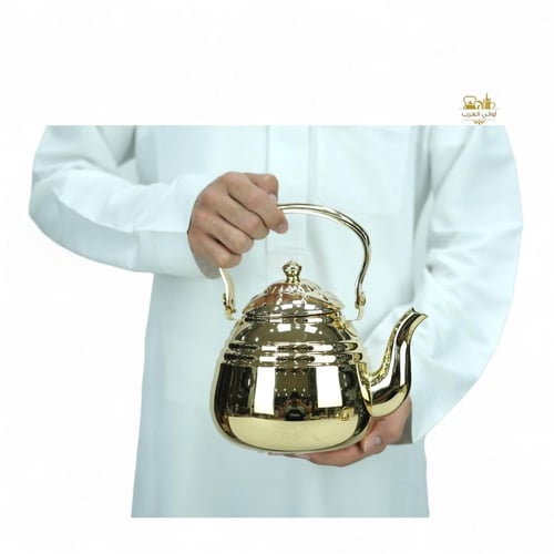 طقم ابريق القصر ستانلس استيل ذهبي وارد العساف